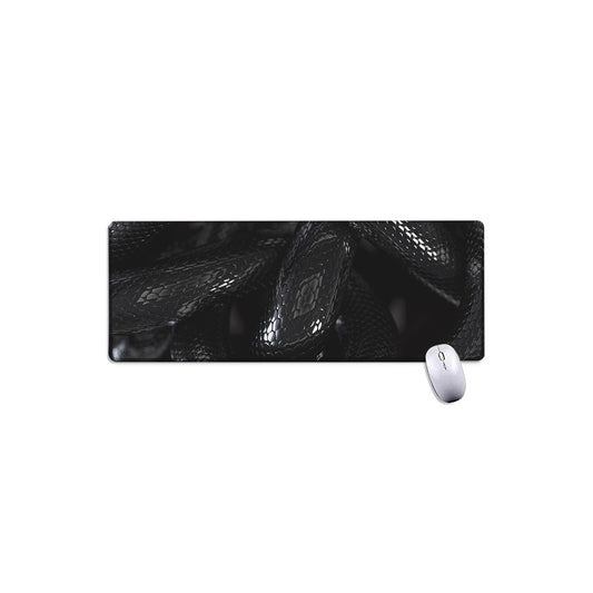 Black Snake Print Extended Mouse Pad