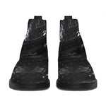 Black Snake Print Flat Ankle Boots