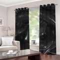 Black Snake Print Grommet Curtains