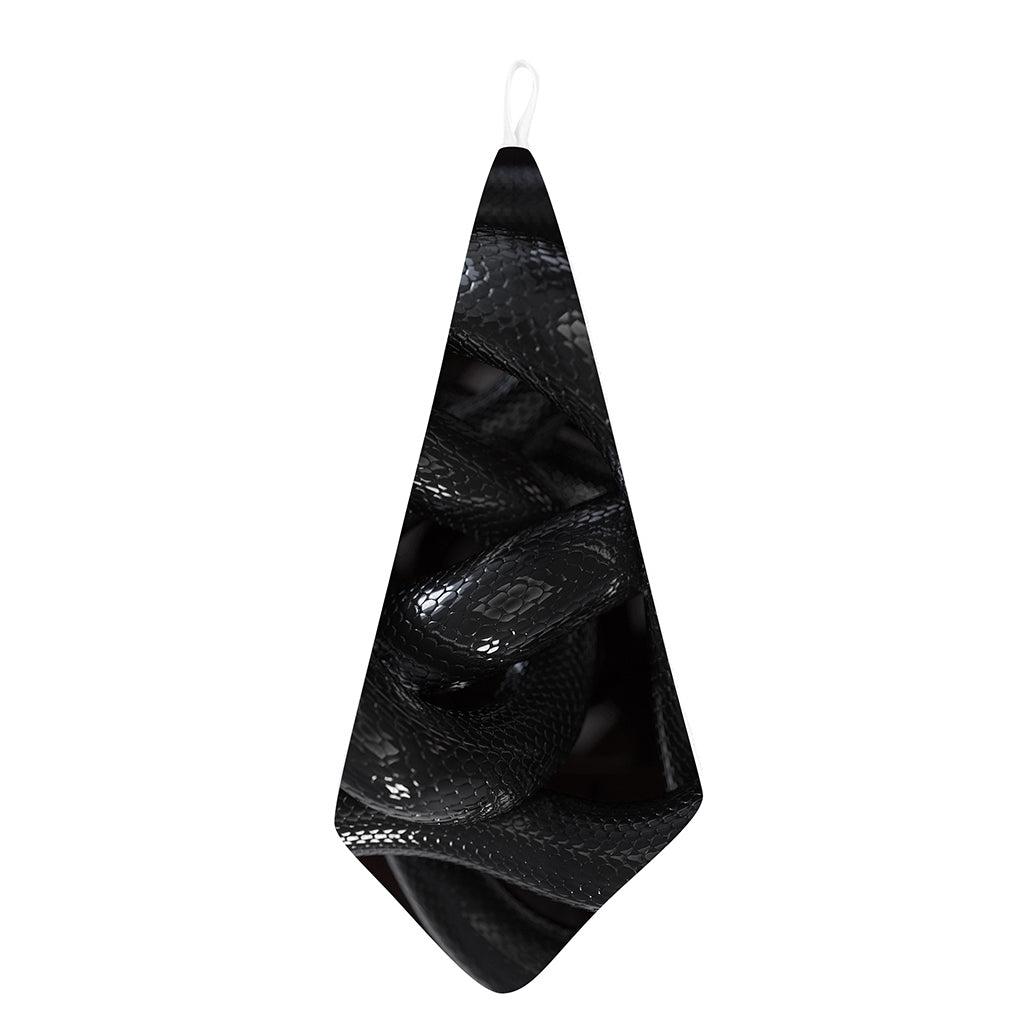 Black Snake Print Hand Towel
