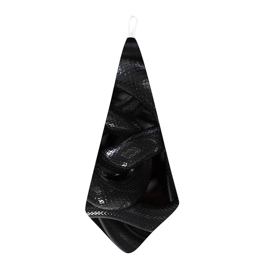 Black Snake Print Hand Towel