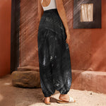 Black Snake Print Harem Pants