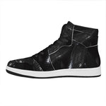 Black Snake Print High Top Leather Sneakers