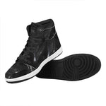 Black Snake Print High Top Leather Sneakers