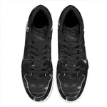 Black Snake Print High Top Leather Sneakers