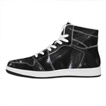 Black Snake Print High Top Leather Sneakers