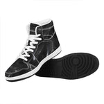 Black Snake Print High Top Leather Sneakers