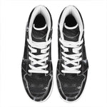 Black Snake Print High Top Leather Sneakers