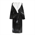 Black Snake Print Hooded Bathrobe