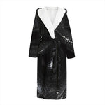 Black Snake Print Hooded Bathrobe
