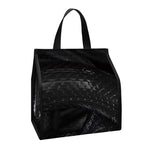 Black Snake Print Insulated Lunch Tote