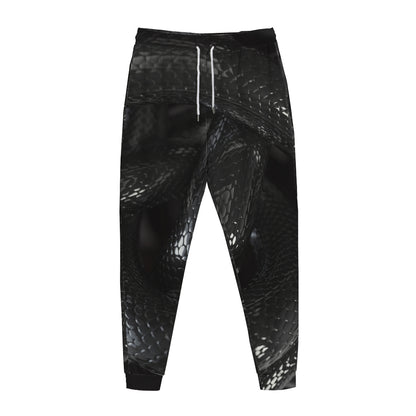 Black Snake Print Jogger Pants
