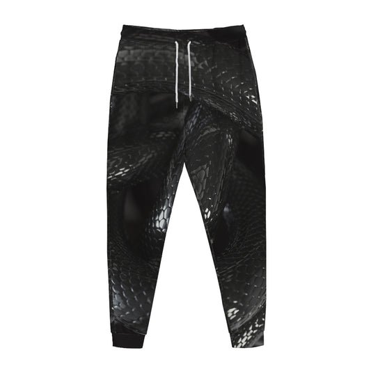 Black Snake Print Jogger Pants