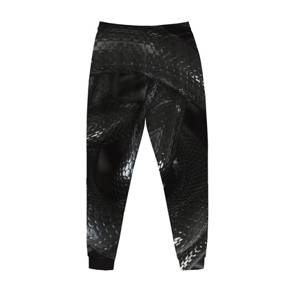 Black Snake Print Jogger Pants