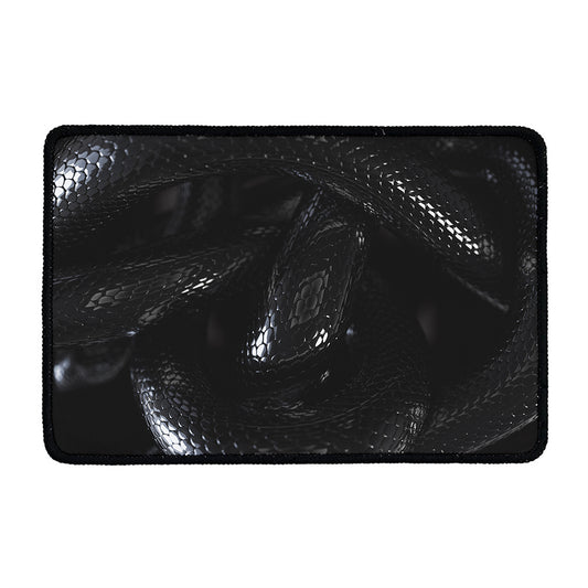 Black Snake Print Kitchen Mat