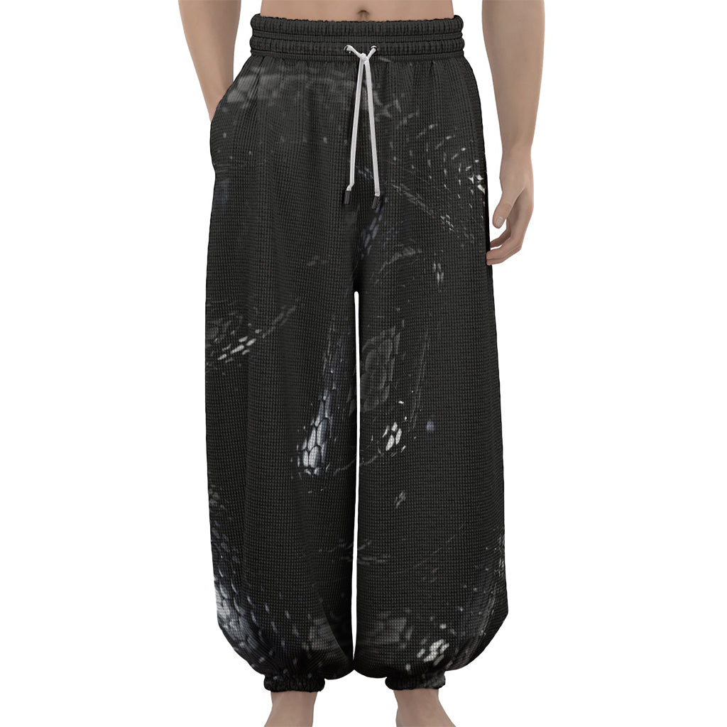 Black Snake Print Lantern Pants