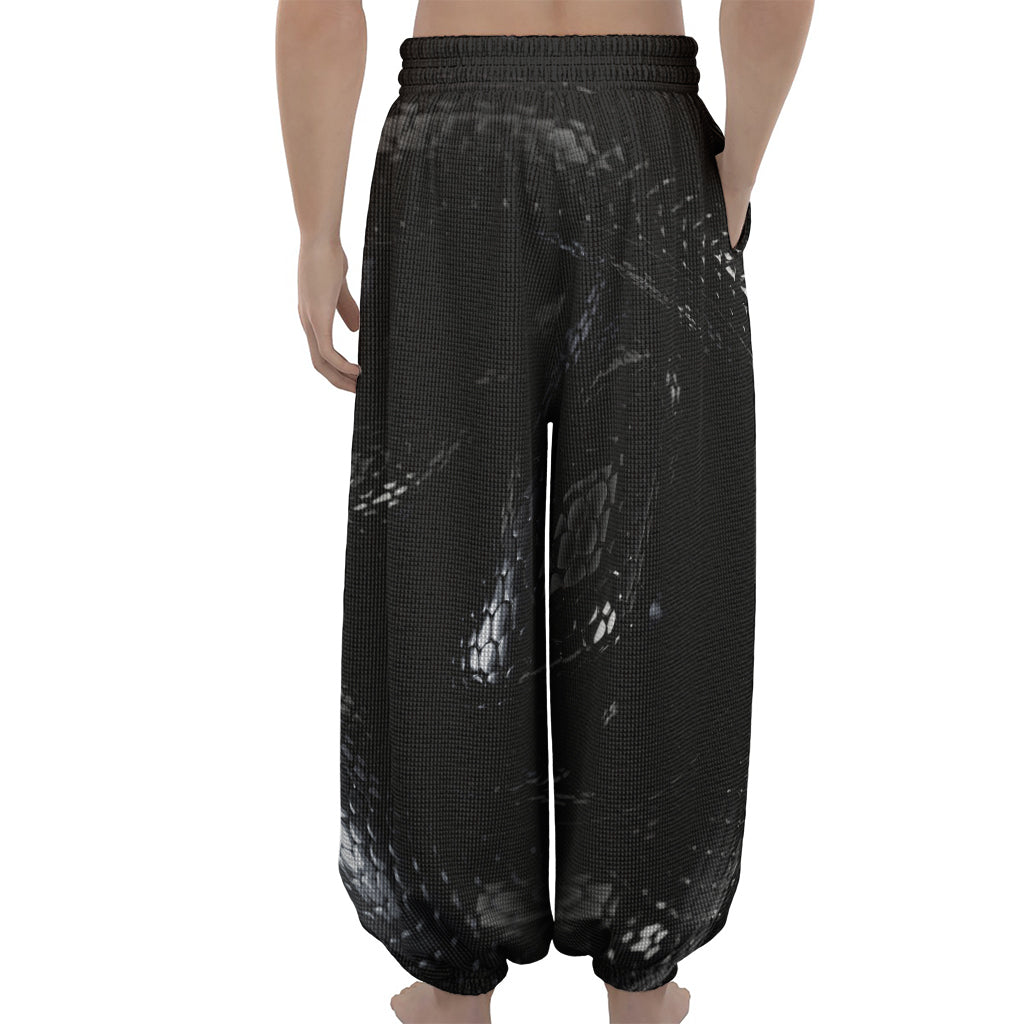 Black Snake Print Lantern Pants