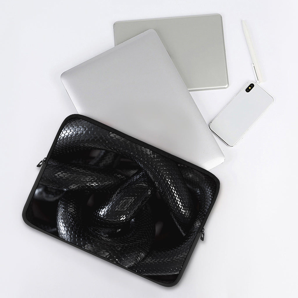 Black Snake Print Laptop Sleeve