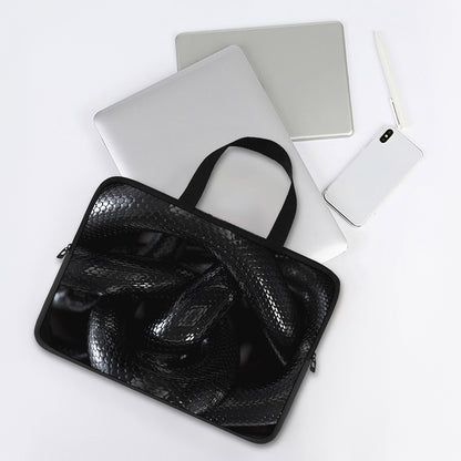 Black Snake Print Laptop Sleeve With Handle