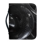 Black Snake Print Leather Bible Cover