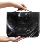 Black Snake Print Leather Bible Cover