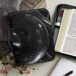 Black Snake Print Leather Bible Cover