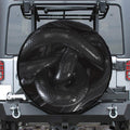 Black Snake Print Leather Spare Tire Cover