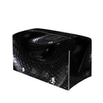 Black Snake Print Leather Tissue Box Cover