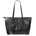 Black Snake Print Leather Tote Bag With Zipper