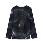 Black Snake Print Long Sleeve Short Coat
