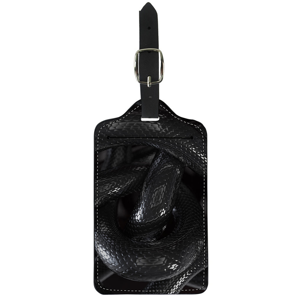 Black Snake Print Luggage Tag