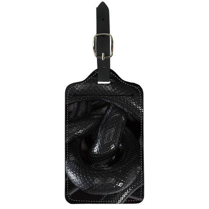 Black Snake Print Luggage Tag