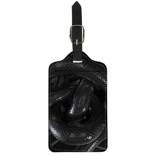 Black Snake Print Luggage Tag