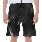 Black Snake Print Men's Beach Shorts