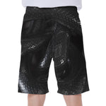 Black Snake Print Men's Beach Shorts