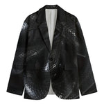 Black Snake Print Men's Blazer