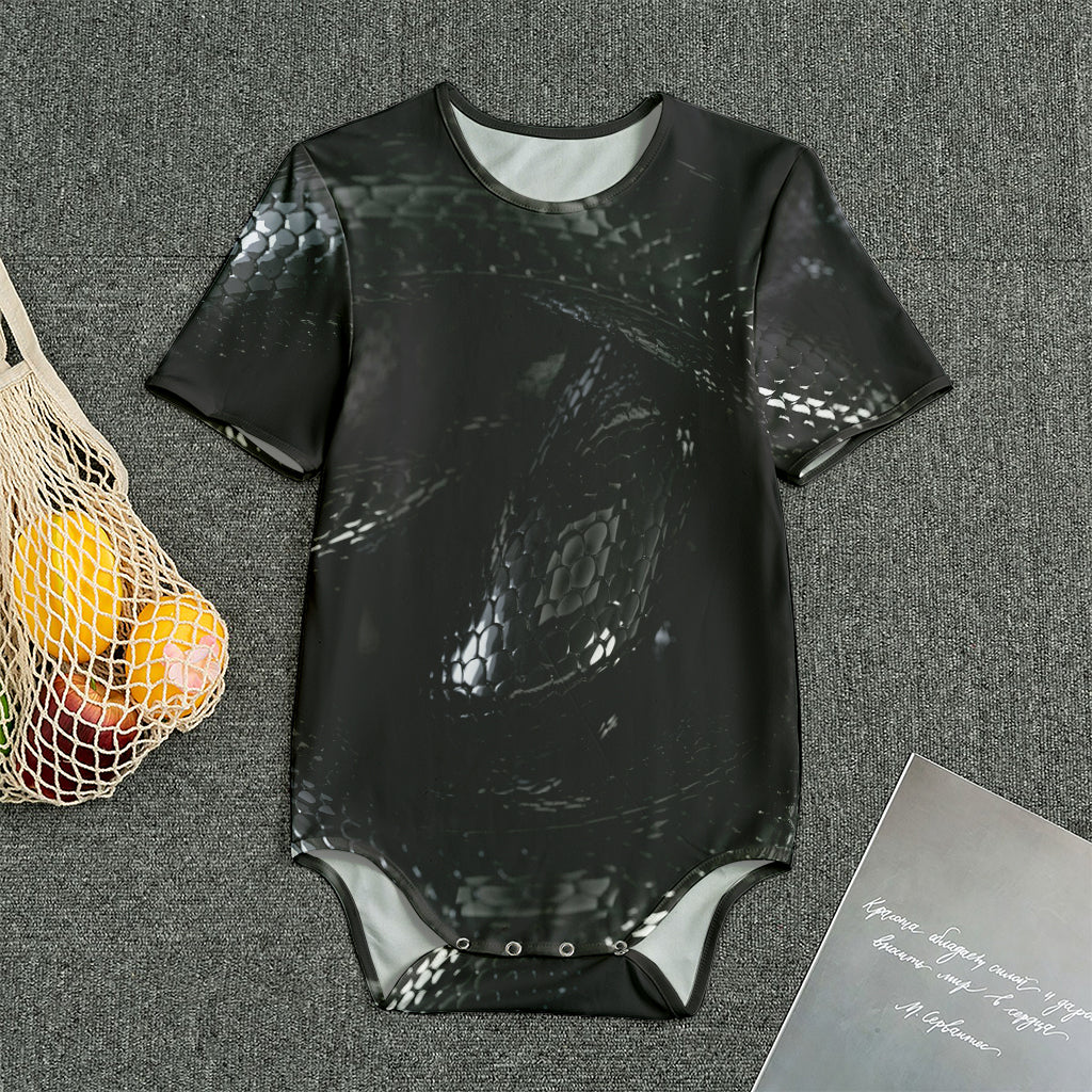 Black Snake Print Men's Bodysuit