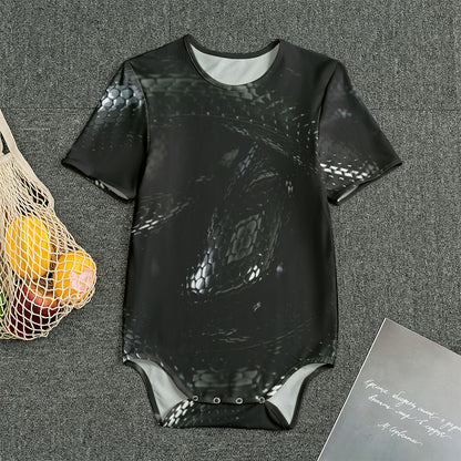 Black Snake Print Men's Bodysuit