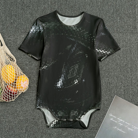 Black Snake Print Men's Bodysuit