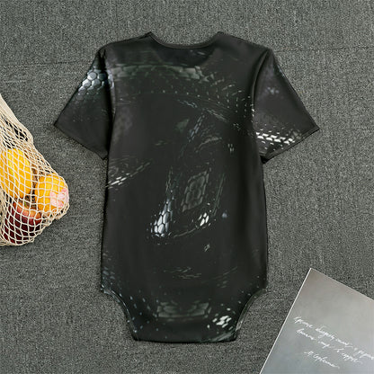 Black Snake Print Men's Bodysuit