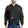 Black Snake Print Men's Bomber Jacket