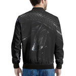 Black Snake Print Men's Bomber Jacket