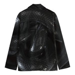 Black Snake Print Men's Cotton Blazer