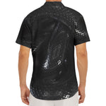 Black Snake Print Men's Deep V-Neck Shirt