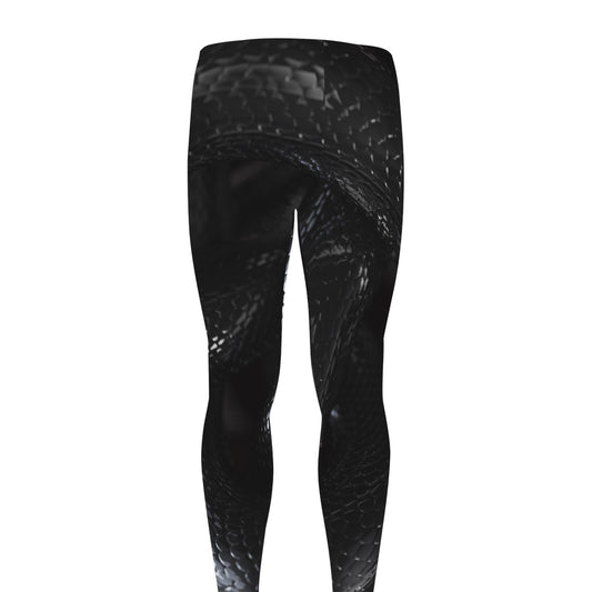Black Snake Print Men's leggings