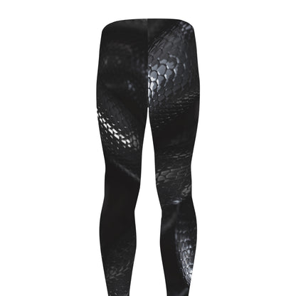 Black Snake Print Men's leggings