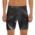 Black Snake Print Men's Long Boxer Briefs