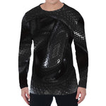 Black Snake Print Men's Long Sleeve T-Shirt