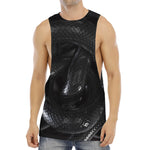 Black Snake Print Men's Muscle Tank Top