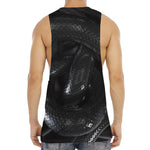 Black Snake Print Men's Muscle Tank Top